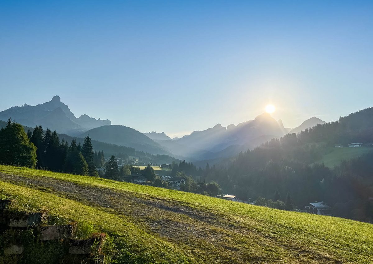 Ausblick vom Urlaub am Bio-Bauernhof Mittersteghof Filzmoos, Österreich