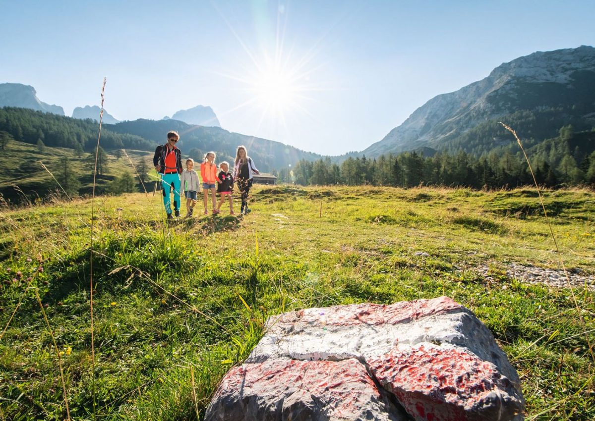 Familienwandern in den Bergen Filzmoos - Bauernhofurlaub Mittersteghof im Salzburger Land, Österreich