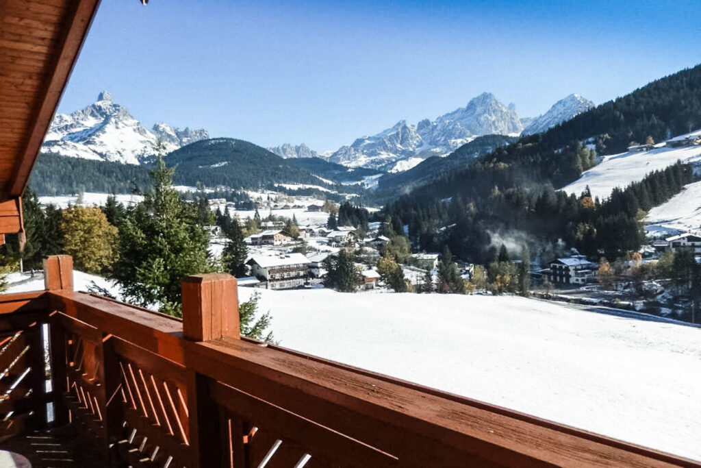 Ausblick vom Urlaub am Bio-Bauernhof Mittersteghof Filzmoos, Österreich