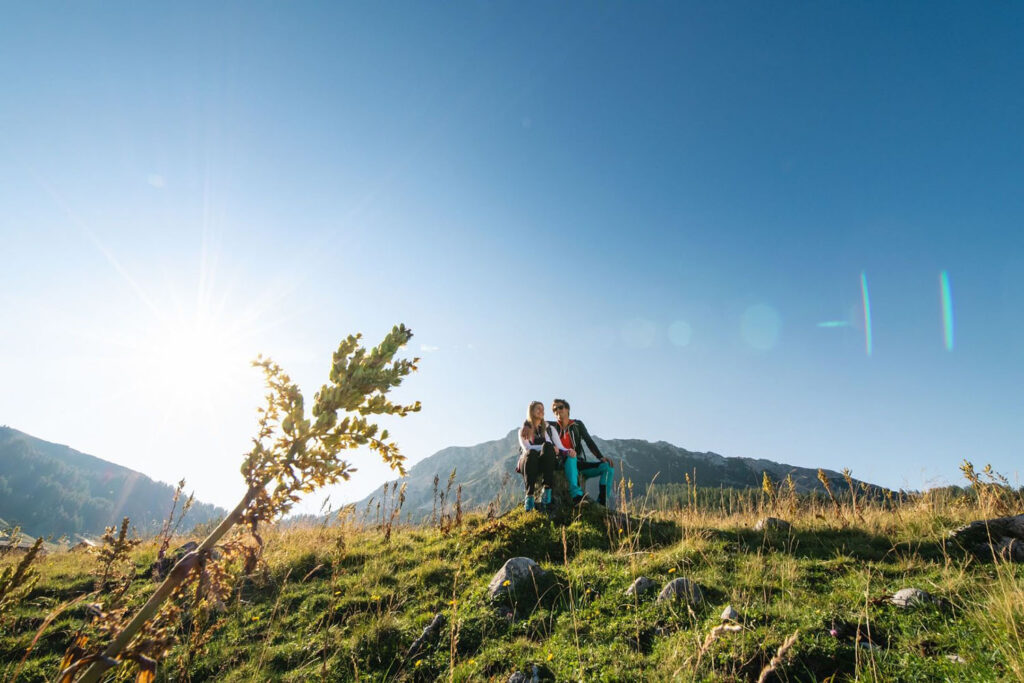 Wandern in den Bergen Filzmoos - Bauernhofurlaub Mittersteghof im Salzburger Land, Österreich